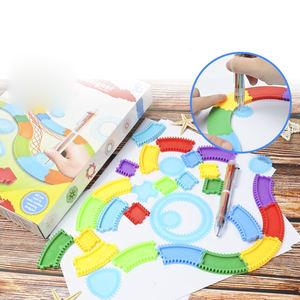 Vendita calda creativa curva disegno gioco educativo giocattolo arte gioco divertente assemblando puzzle fai da te spirografo - Product Image 4