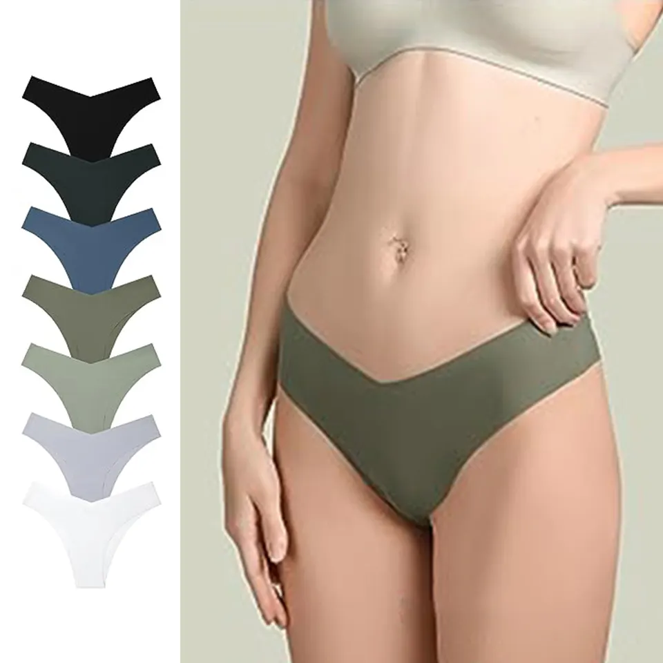 OEM/ODM Cómodo Spandex Calzoncillos sin costuras Ropa interior personalizada para mujer Bragas sólidas sin costuras