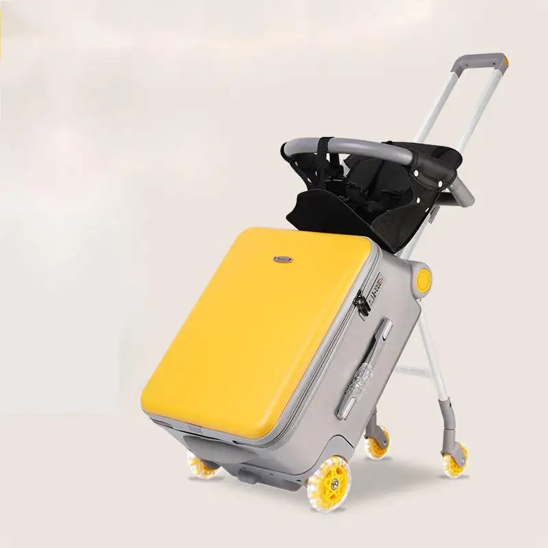 リリースハンドは旅行用の子供用ベビーカーで荷物を運ぶ子供用の高品質のハードシェル荷物旅行用スーツケース