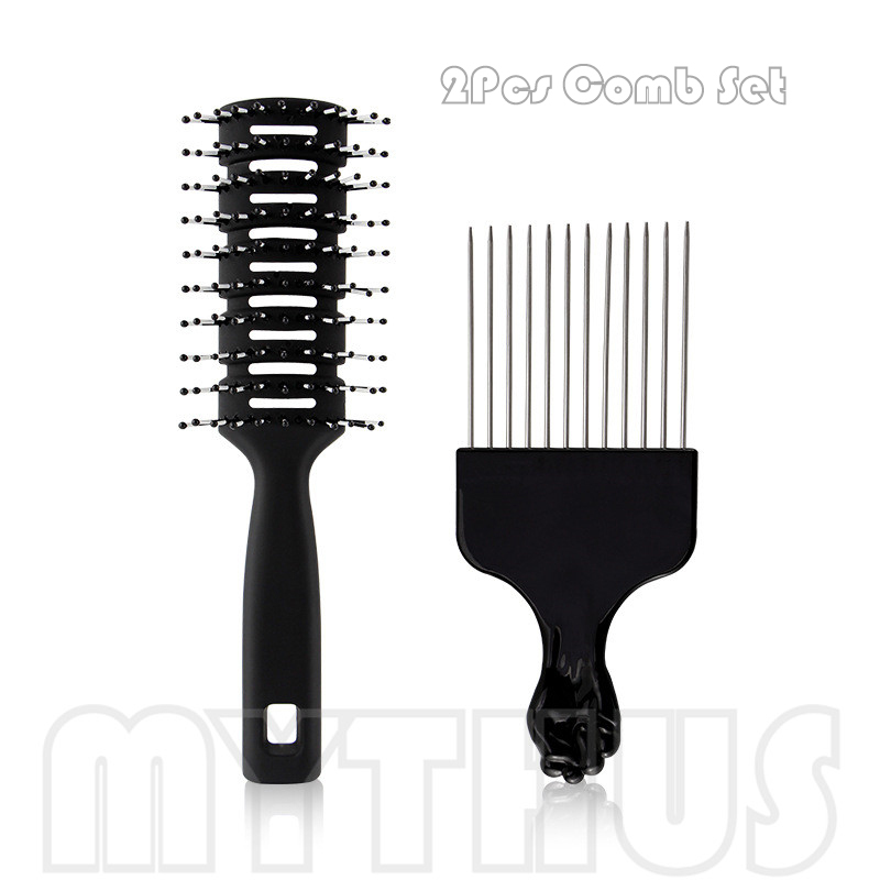 #03 Noir 2Pcs Detangle Brush Set