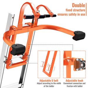 Escalera de acero resistente 2 en 1, gancho para techo, agarre de goma, extensión de barra en T, estabilizador de escalera, piezas de andamio de escalera de nueva generación - Product Image 6