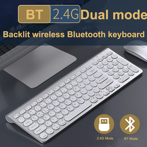 Inalámbrico BT y 2,4G Modo dual Backit Keyboard Multi-dispositivo Tipo C Recargable Light up Keyboard para PC,Laptop,Windows - Product Image 4