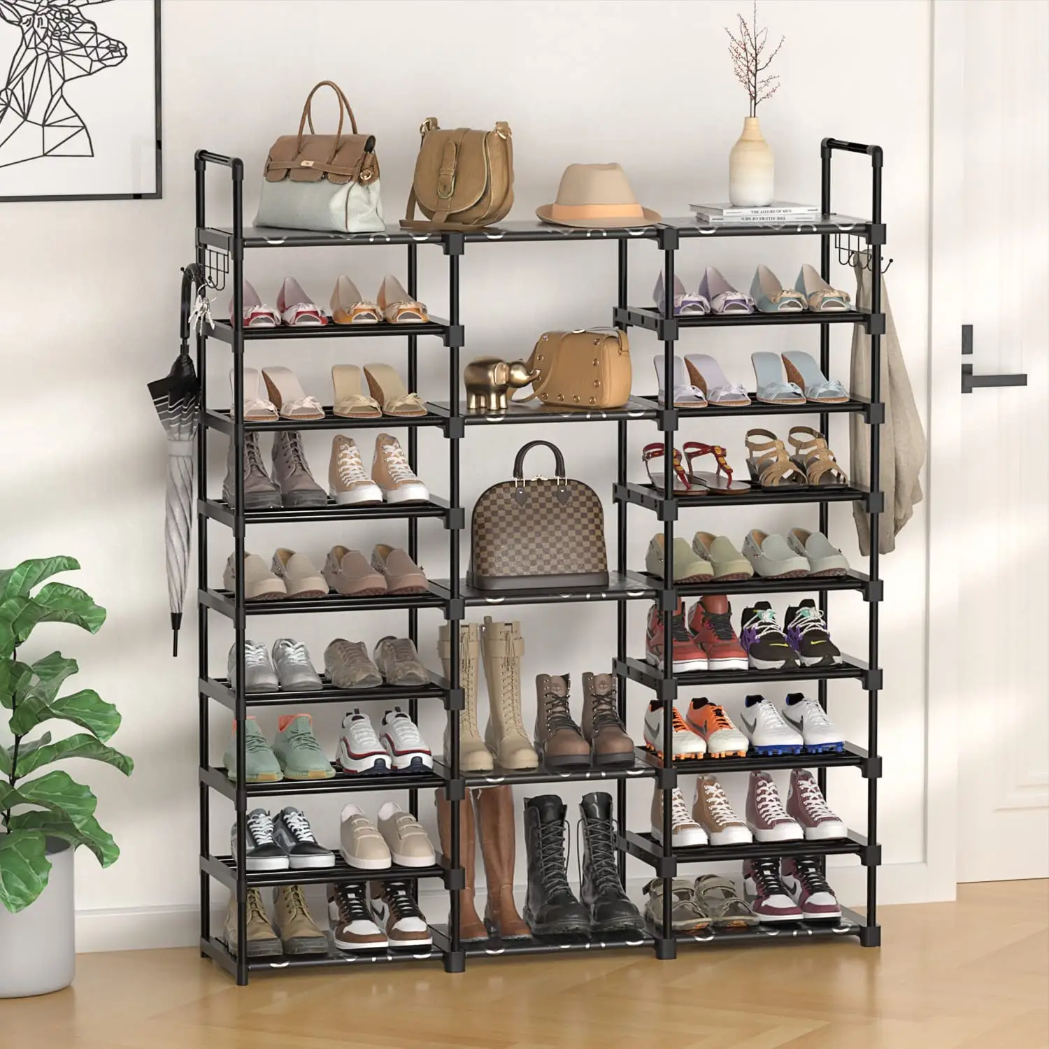 Soporte para zapatos, estante de 9 capas, gran capacidad, ahorrador de espacio, organizador increíble