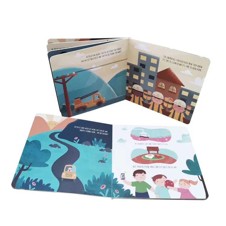 Wholesale Children's Education Story Books Custom Printed round Corner Matte Laminated Board Film Lamination Surface Finish