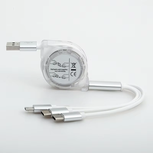 Stokta uygun 3 In 1 geri çekilebilir 1M USB tip C 3A hızlı şarj veri iletimi Usb kablosu - Product Image 4