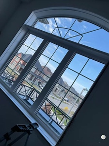 Modern French Style Curved Glass Aluminum Fixed <strong>Windows</strong> Seamless Curved Design <strong>Built</strong>-in Decorative Strips - Product Image 3