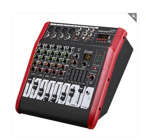 6 נעול שחקן usb usb ערבוב אודיו dj mixer עם מגבר כוח עבור מוסיקה שלב