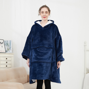 Áo Nỉ Có Mũ Trùm Đầu Ngoại Cỡ Mùa Đông Sherpa Chất Lượng Cao Hai Lớp Chất Liệu Vải Flanen Sherpa Chất Lượng Cao Tại Nhà - Product Image 3