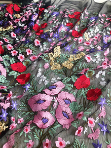 3D <strong>Three</strong>-dimensional Handmade Decals Dress Transparent Mesh Embroidery Lace Trim Multi Color Texture Fabric - Product Image 4