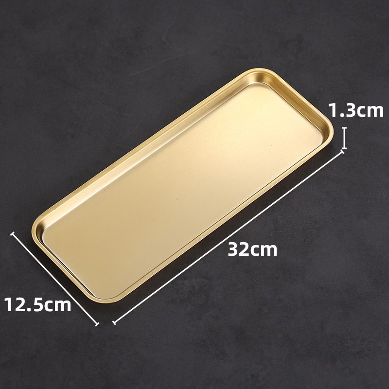 32x13 rectangular dessert/drink plate (gold)