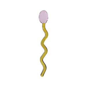 多色勺子环保扭曲创意玻璃勺草编波浪状勺子派对冰沙奶昔 - Product Image 4