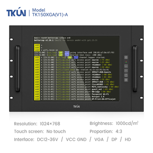 15 "VGA HD DPファンクションインターフェースフロントパネル防水工業用液晶モニタータッチラック取り付け可能モニターなし - Product Image 2