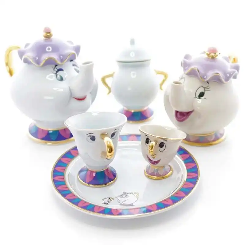 Bán Hot New Wedding Cảm ơn bạn Quà Tặng vẻ đẹp các Beast Mrs. potts chip Tea Pot & cup Set ấm trà Mug (nồi & Cup)