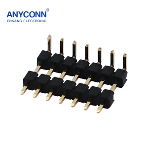 หัวเข็มแนวนอนแถวเดียวหัวมุมขวาขั้วต่อพลาสติกคู่ขั้วต่อ PCB STM พร้อมหัวพินเดี่ยว