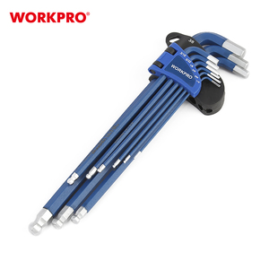 WORKPRO 9PC 1.5, 2, 2.5, 3, 4, 5, 6, 8 and 10mm Long Arm Ball Point <strong>Key</strong> Set Hex <strong>Key</strong> Wrenches Allen <strong>Key</strong> Set - Product Image 4