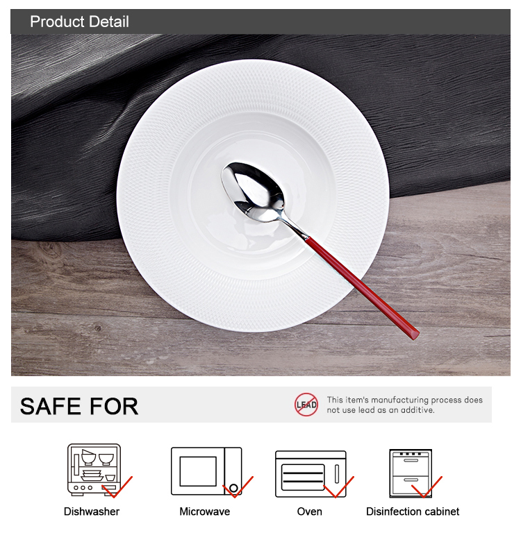 22cm 23.3cm White Deep Ceramic Soup plate For Restaurant