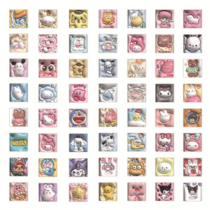 Wholesale 60pcs Random Cute 3D PVC <strong>Sticker</strong> Packs Waterproof Die Cut Vinyl Printing <strong>Sticker</strong> PVC Label <strong>Sticker</strong> - Product Image 4