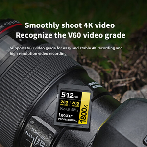 Ban đầu Lexar thẻ SD 1800x 256GB 128GB r280mb/S w210mb/S 512GB SD Flash thẻ nhớ cho 4K máy ảnh chuyên nghiệp - Product Image 2