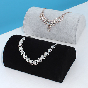 Nửa vòng tròn nhung trang sức hiển thị đứng truy cập dây chuyền & Rack chủ cho vòng đeo tay & đồng hồ cao cấp phụ kiện - Product Image 5