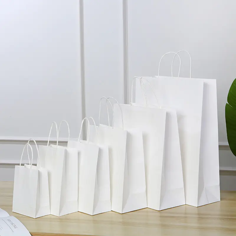 ถุงของขวัญช้อปปิ้งกระดาษคราฟท์หลายประเภทถุงใส่ดอกไม้คราฟท์ออกแบบโลโก้ได้ตามต้องการถุงสีน้ำตาล