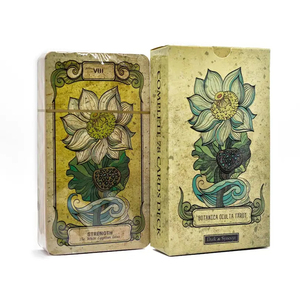 定制高品质78卡甲板仿古花卉插图植物神秘塔罗牌带指南书