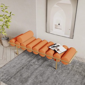 <span class=keywords><strong>WISEMAX</strong></span> Modern lüks kadife tezgah Bedhead dışkı oturma odası kanepe tembel eğlence tezgah için Metal bacaklar ile ev mobilya