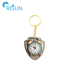 Wholesale Metal Mystic Clock Soft Enamel Keychain Custom Logo Melting Clock Hour Hand <strong>Minute</strong> <strong>Key</strong> Chain Reading Time Keyring - Product Image 2