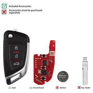 Xhorse XKKF05EN 2nd nesil araç anahtar bıçak tarzı İngilizce sürümü ile 3 düğmeli tel uzaktan - Product Image 3