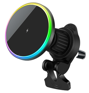 ใหม่ล่าสุดที่ชาร์จในรถยนต์แบบไร้สายโปรโตคอล Qi2มีไฟสี RGB หมุนได้360องศาที่วางโทรศัพท์แม่เหล็กในรถยนต์ชาร์จเร็ว - Product Image 1