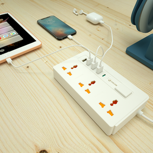 Extension Power <strong>Socket</strong> 3 Universal Outlets 5 <strong>USB</strong> Ports <strong>with</strong> Master Switch <strong>Multi</strong> <strong>Socket</strong> Extension Cord for Home Use