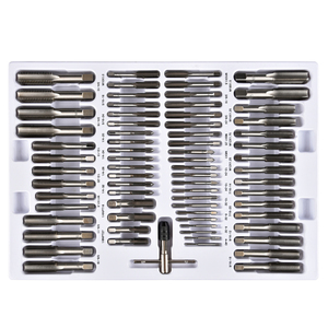 110 adet metrik ve inç kılavuz ve pafta seti el ve makine iplik kesme metal kutu - Product Image 3