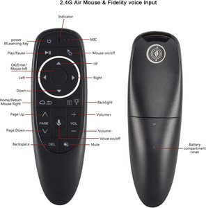 Arka ışık ile G10s Pro ses Air Fly fare 2.4G kablosuz 6 eksenli jiroskop uzaktan kumanda için Android TV kutusu - Product Image 2