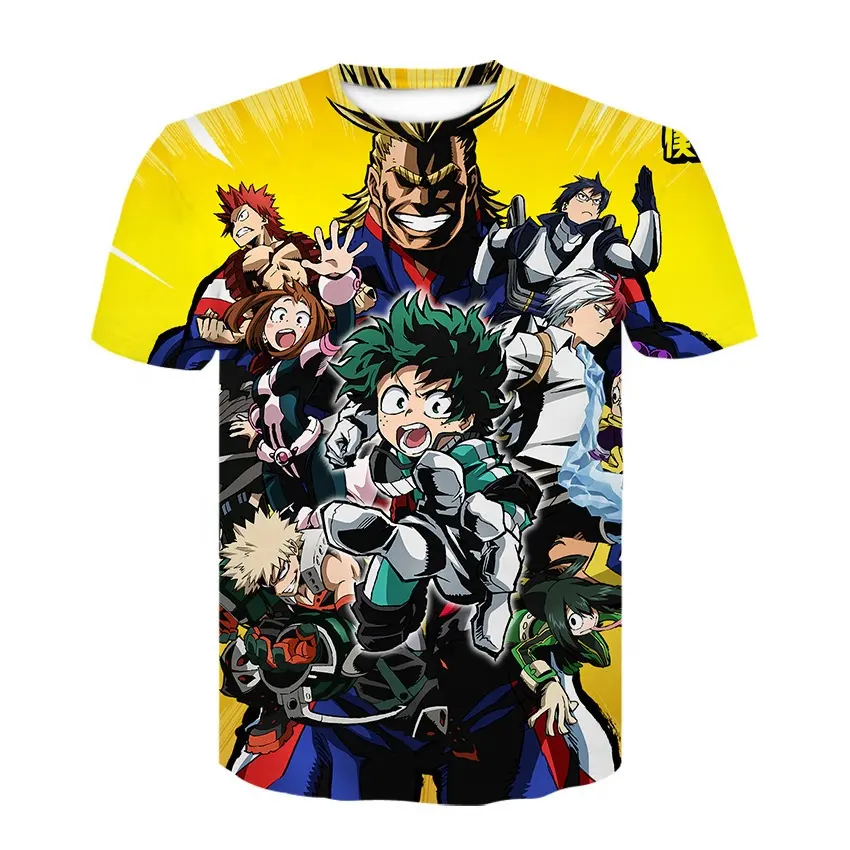 Japanese Anime 3D Printed Tees Clothes for Men Summer 3 D Printing My Hero Academia T Shirt