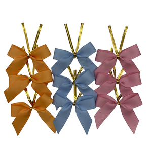PC Ribbons Wine Perfume Bottle Decoração Gift Wrapping Bows Com Twist Tie Pré-amarrado Grosgrain Ribbon <span class=keywords><strong>Bow</strong></span> Com <span class=keywords><strong>Elastic</strong></span> <span class=keywords><strong>Loop</strong></span>