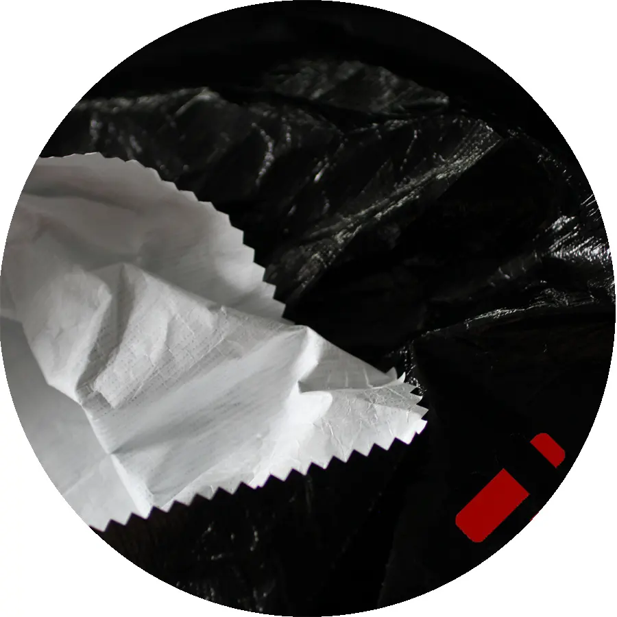 Tela negra brillante DuPont HDPE Tyvek para ropa de moda