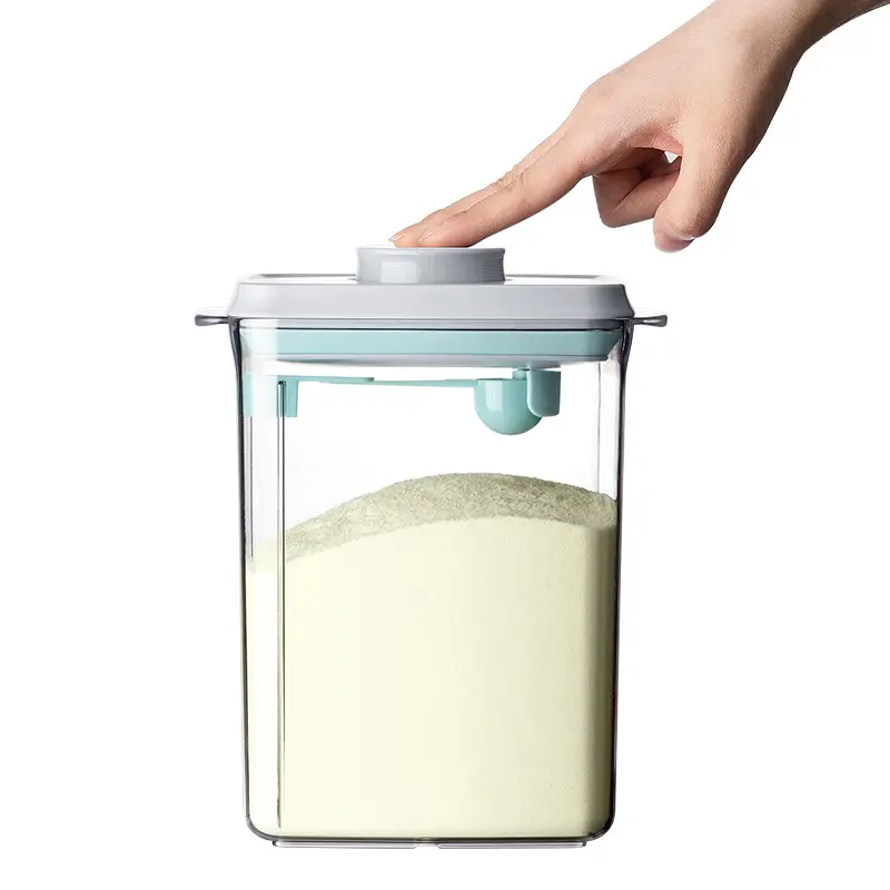ankou wholesale plastic jar pantry stackable airtight food storage container sets push top cereal baby milk powder containers