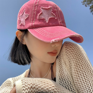 Simple Design Light and Portable Custom Baseball <strong>Cap</strong> with Five-pointed Star Pattern Suitable for Both Men and Women - Product Image 3