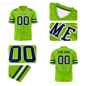 <span class=keywords><strong>Jersey</strong></span> sepak bola Amerika kustom kualitas tinggi pakaian seragam sublimasi terbaru lengan pendek untuk dewasa dan anak muda - Product Image 2