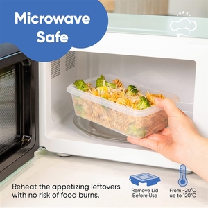 EASGA Rectangular Plástico 800ml Contenedor de alimentos transparente, Caja de embalaje de plástico PP, Caja de almacenamiento de alimentos de cocina sellada - Product Image 3