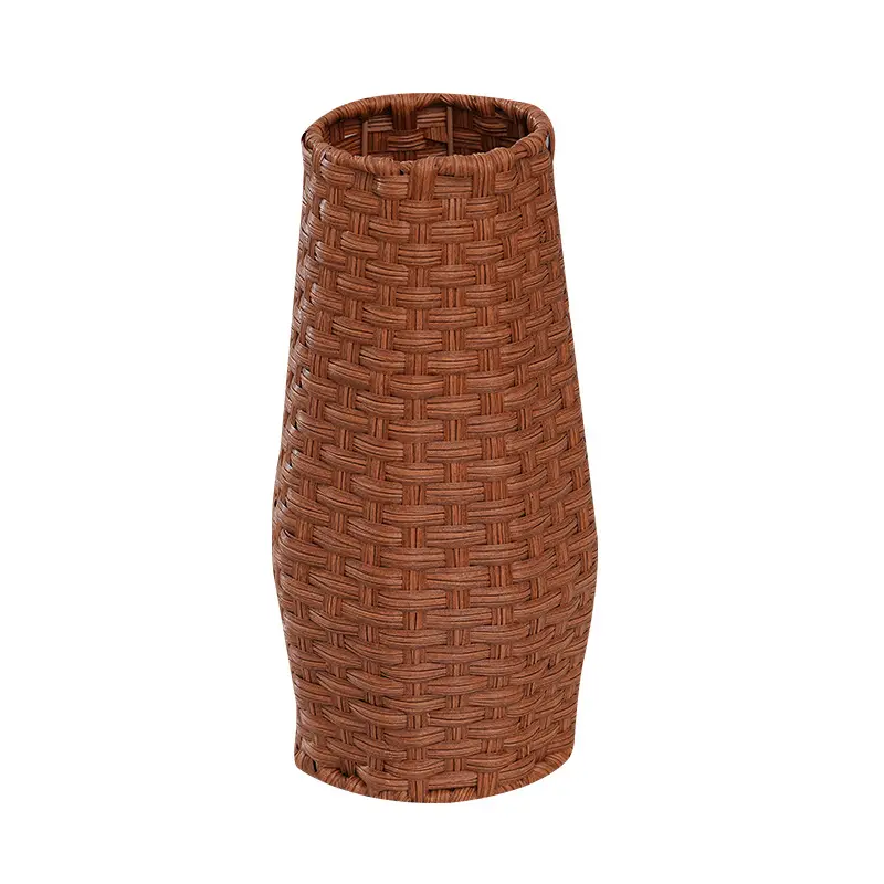 factory Handmade Imitation Wicker Flower Basket Organizer Vintage Rattan-like Vase Home Decorative Desk Storage Container Gift