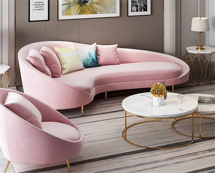 Kisen Luxe 3 Seat Beauty Spa Salon Wachtkamer Meubels Roze Comfortabele Nagelstoel Wachtbank Voor Woonkamer Bank