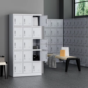 Ánh sáng màu xám 15-DOOR kim loại Locker Tủ lưu trữ với khóa chìa khóa cho phòng tập thể dục hoặc công nhân 'thay đổi phòng - Product Image 6