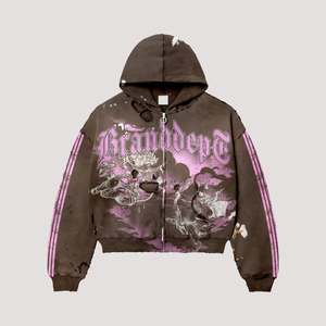 Nhà sản xuất quần áo streetwear tùy chỉnh Áo hoodie dáng rộng cổ trễ in hình kỹ thuật số DTG, kiểu vintage, xước, phai màu acid - Product Image 2