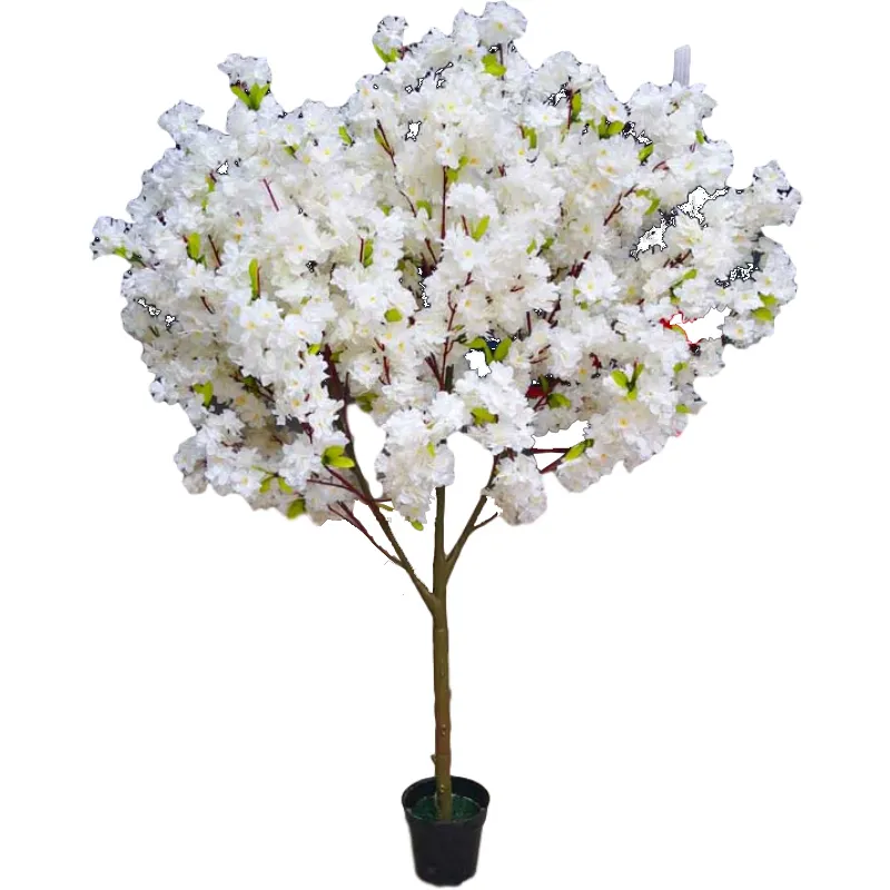 A buon mercato Coperta Tavola di Nozze Centrotavola Decor Bianco di Plastica Del Fiore Artificiale Albero di Ciliegio in fiore