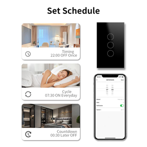 Tuya US Zigbee 1/2/3ギャングスマートライトスイッチガラス画面ワイヤレス壁スイッチNull Wire WiFiネットワーク10A経由でリモートコントロール - Product Image 4