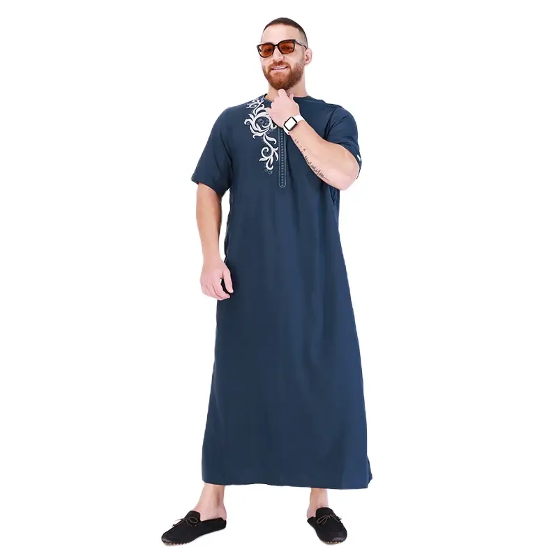 زي كبير الحجم XXL ملابس عربية للمسلمين من دول دبي ملابس للعباد قطنية مطرزة بسعر الجملة