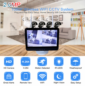 1080P 4CH 8CH Wasserdicht IP66 12,5 "LCD-Monitor 2MP Home Security Nachtsicht-CCTV-IP-Kamerasystem Drahtloses NVR-Kit für den Außenbereich - Product Image 3