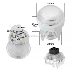 Kit de botón de iluminación RGB estilo SANWA DIY Zero Delay Arcade Stick Light Joystick interruptores compatibles para PC Raspberry Pi plástico - Product Image 4