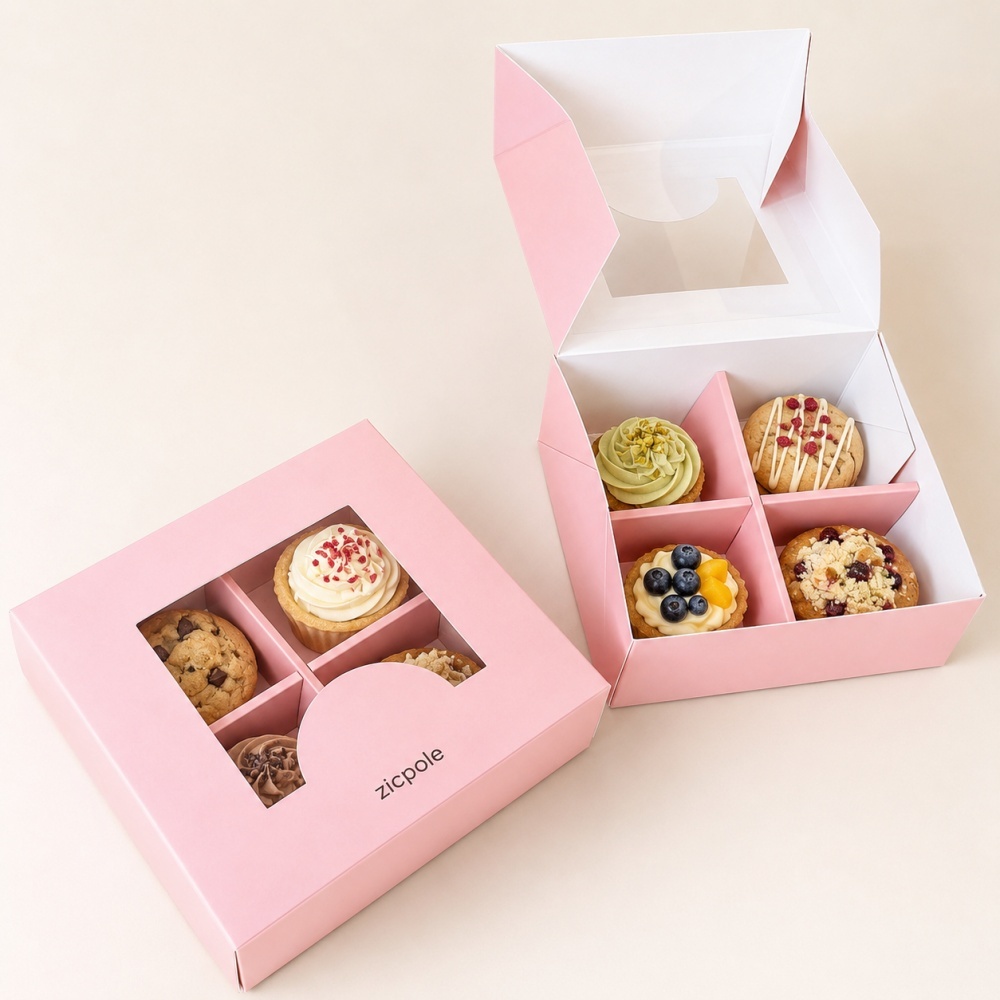 Caja de galletas de 4 unidades con ventana