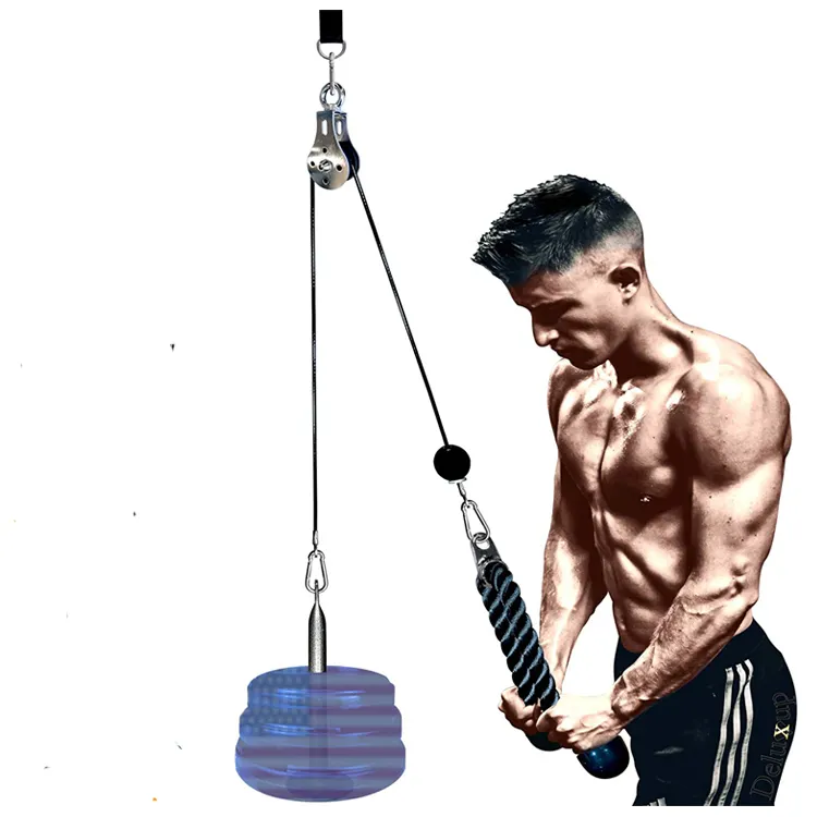 Sistema de polea para gimnasio en casa, sistema de polea de 2 metros, para entrenamiento de fuerza de brazo